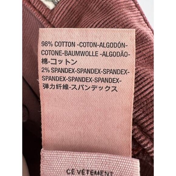 Free People We the Free Just Float on Flare Corduroy Mauve Pink High Rise Sz 27 - Picture 12 of 13